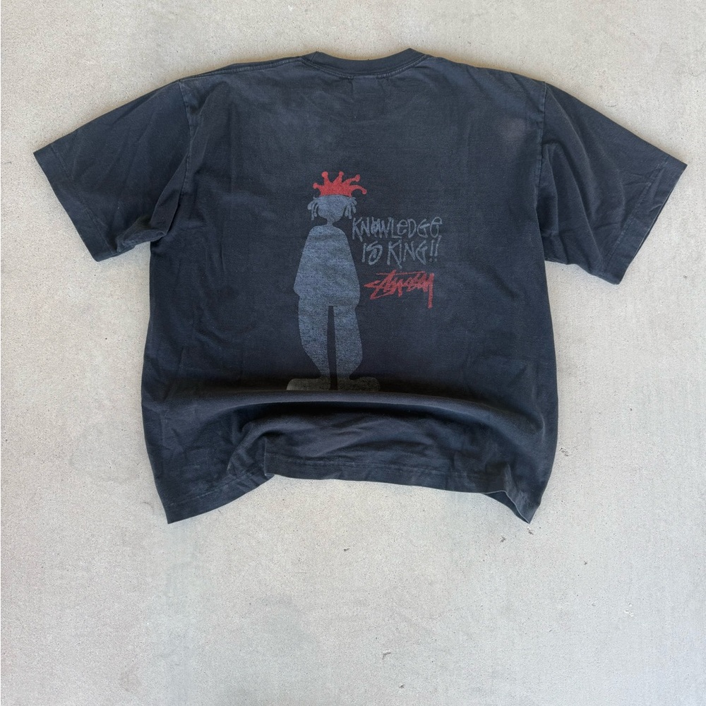 VINTAGE 90’s Stussy KNOWLEDGE IS KING 80% cotton 20% Polyester Made in USA - Picture 5 of 7